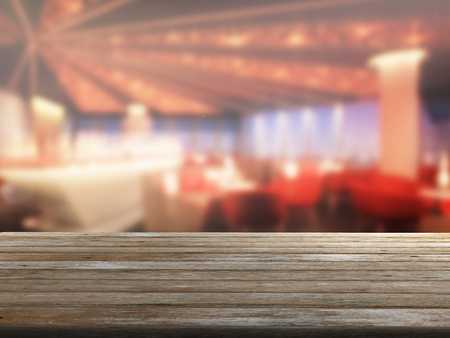 top wood table with Blur Backgroundの写真素材