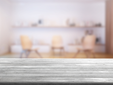 top wood table with Blur Backgroundの写真素材