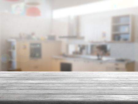 top wood table with Blur Backgroundの写真素材