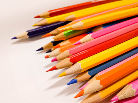 Color pencil on a white background. Sharp for ready to use.の写真素材
