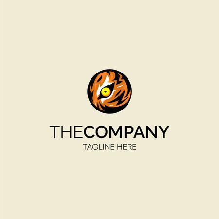 Tiger Eye in Circle Logoのイラスト素材