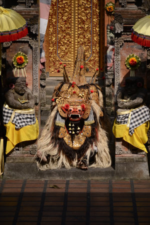 Traditional balinese mask in Ubud, Bali island, Indonesiaの写真素材