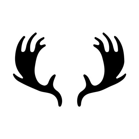 A set of striking deer silhouettes, ideal for creating a serene, nature-themed ambiance with bold, contrasting designs.のイラスト素材