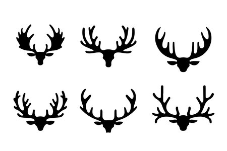Minimalist deer silhouette art, featuring clean lines and bold contrasts for a sophisticated, nature-inspired design.のイラスト素材