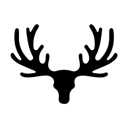 This set features intricate deer silhouettes, black on white, showcasing nature's grace in a simple, elegant form.のイラスト素材