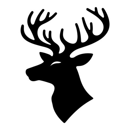 Capture the beauty of nature with these striking black deer silhouettes on white. Perfect for creative, minimalist designs.のイラスト素材