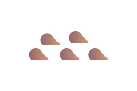 Minimal cloud shapes arranged in a simple design with a soft gradient on a white background.のイラスト素材