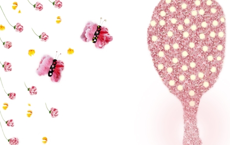 flower backgrounds ,butterflies & lamp pink tree.の写真素材