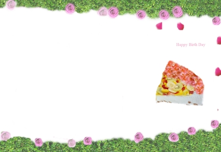 Birthday background, small cake.の写真素材