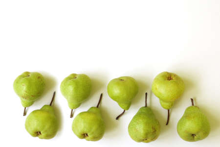 pears on a white background