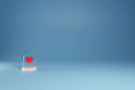 Enchanted love inside glass dome	3d renderingの写真素材
