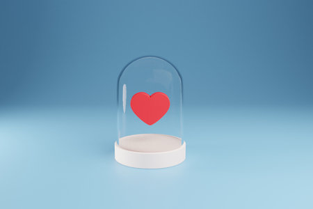 Enchanted love inside glass dome	3d renderingの写真素材