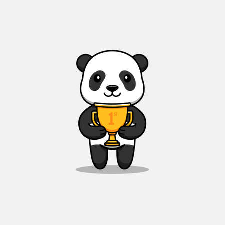 Cute panda winning a contestのイラスト素材