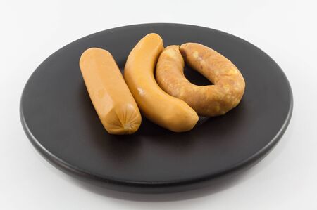 Sausage on dish with isolate background.の写真素材