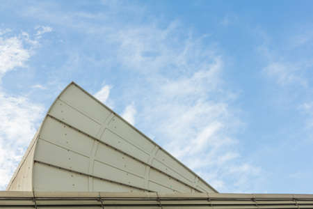 Big air condition on the roof with blue sky.