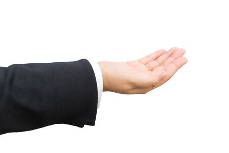 Hand of business man on isolated background.の写真素材