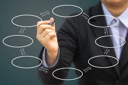 Businessman writing blank cycle relation concept. Can use for your business concept background.の写真素材