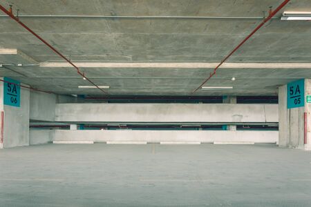 Empty car building for interior design background with vintage tone.の写真素材