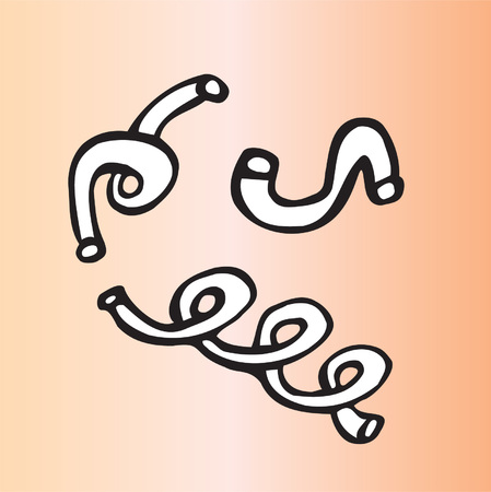Cartoon spaghetti on colored background.のイラスト素材