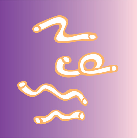 A cartoon spaghetti on colored background. Hand drawn design elements.のイラスト素材