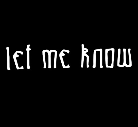 Handwritten lettering design of let me know textのイラスト素材