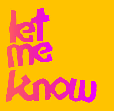 Let me know on coloured background. Hand drawn design elements. Logo on postersのイラスト素材