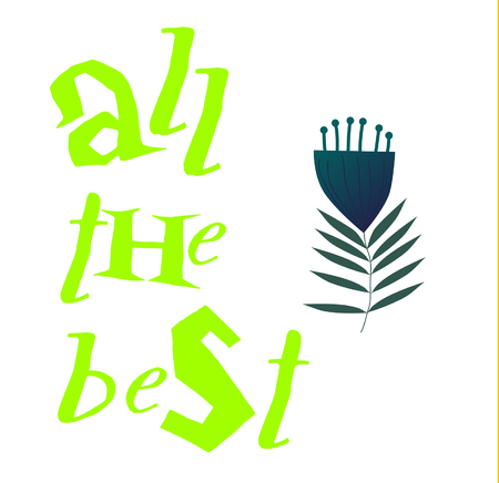 All the best on coloured background. Hand drawn design elements. Logo on postersのイラスト素材