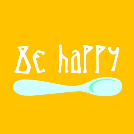Be happy with spoon icon isolated on background.のイラスト素材