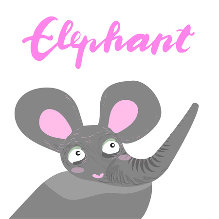 Sign elephant and animation isolated on background, icon symbol for your web site design, icon, poster. Vector illustration.のイラスト素材