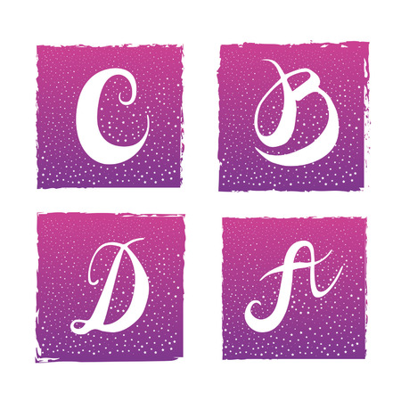 Sign ABCD for your web site design, icon, poster. Hand drawn design elements.のイラスト素材