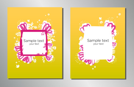 Book cover design Template. Can be adapted to Brochure, Annual Report, Magazine, Poster, Corporate Presentation, Portfolio, Flyer, Banner. Hand drawn design elements.のイラスト素材