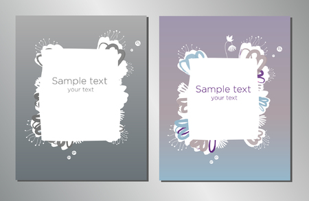 Book cover design Template. Can be adapted to Brochure, Annual Report, Magazine, Poster, Corporate Presentation, Portfolio, Flyer, Banner. Hand drawn design elements.のイラスト素材