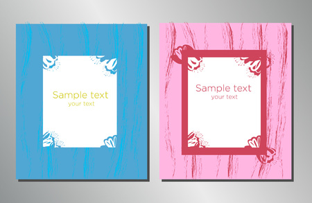 Book cover design Template. Can be adapted to Brochure, Annual Report, Magazine, Poster, Corporate Presentation, Portfolio, Flyer, Banner. Hand drawn design elements.のイラスト素材