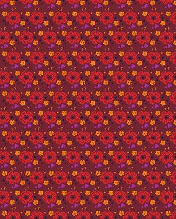 Grunge seamless floral pattern with hand drawn bold shapes. Texture for web, print, textile, fabric, spring summer fashion, wallpaper, home decor, holiday decor, wrapping paper.のイラスト素材