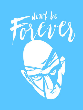 Sign Dont be forever and icon of face, icon for your web, label, icon, dynamic design. Hand drawn design elements. Vector illustration.のイラスト素材