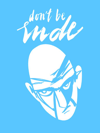 Sign Do not rude and icon of face, icon for your web, label, icon, dynamic design. Hand drawn design elements. Vector illustration.のイラスト素材