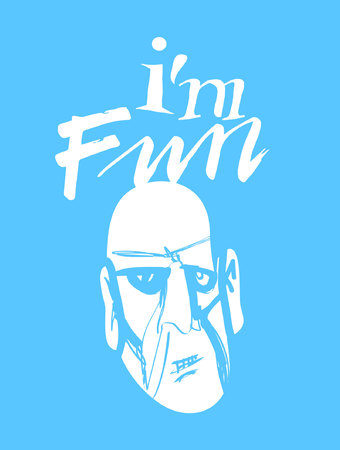SignI'M FUN take a picture of your face, icon for your web, label, icon, dynamic design. Hand drawn design elements. Vector illustration.のイラスト素材