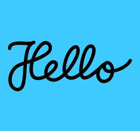 Calligraphy sign Hello, icon for your web, label, icon, dynamic design. Hand drawn art elements. Vector illustration.のイラスト素材