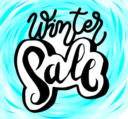 Winter sale sign, icon for your web, label, icon, dynamic design. Hand drawn art elements. Vector Illustration.のイラスト素材