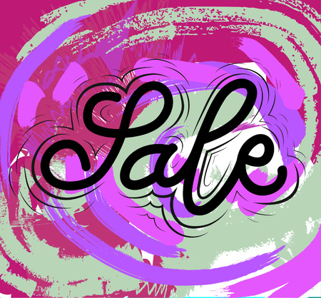 Sign Sale, icon for your web, label, icon, dynamic design. Hand drawn art elements. Vector Illustration.のイラスト素材