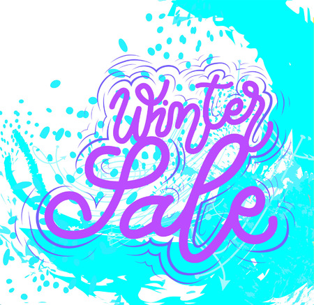 Winter sale sign, icon for your web, label, icon, dynamic design. Hand drawn art elements. Vector Illustration.のイラスト素材