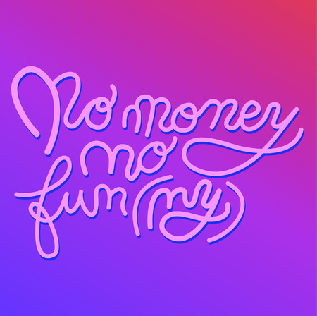 Sign No money no fun icon for your web, label, icon, dynamic design. Hand drawn art elements. Vector Illustration.のイラスト素材