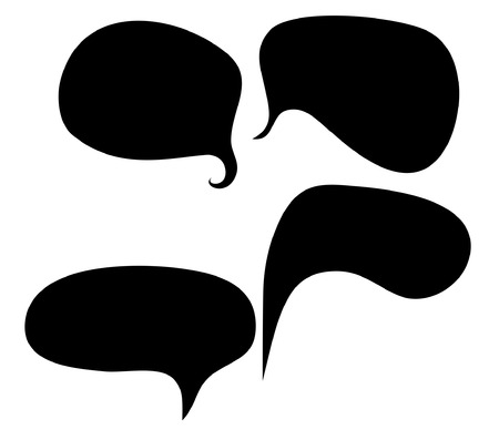 Speech of bubbles silhouettes. Collection of various forms and contours. Vector.のイラスト素材