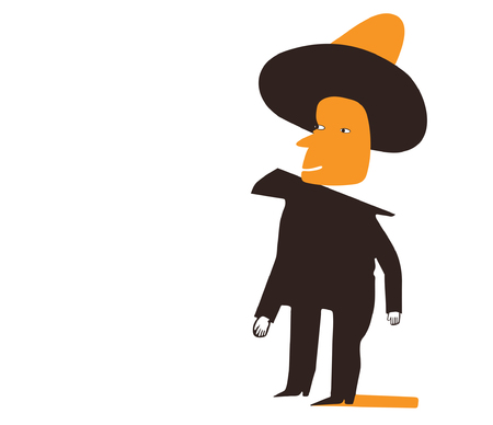 Cartoon figure with hat. Vector.のイラスト素材