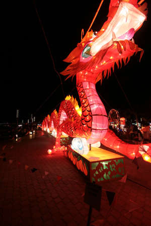 MELAKA,MALAYSIA-JANUARY 26: A dragon lantern made in Melaka river plains to celebrate the Chinese New Year.The dragon is a symbol for Chinese New Year of 2009.January 26,2009 In Melaka,Malaysia.の写真素材
