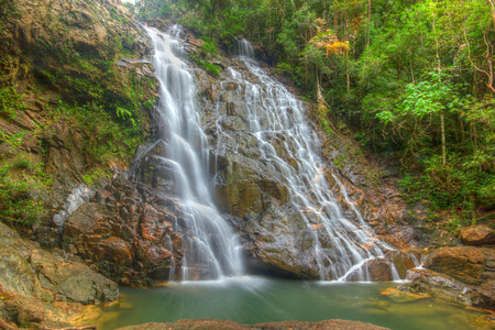 Seri Mahkota Endau Rompin Pahang waterfall, Malaysia in HDRの写真素材