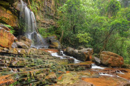 Seri Mahkota Endau Rompin Pahang waterfall,Malaysia in HDRの写真素材