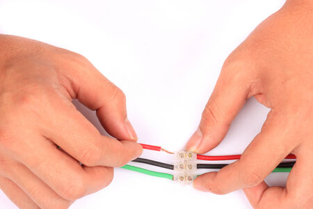 cable joint with pvc connector on isolated background