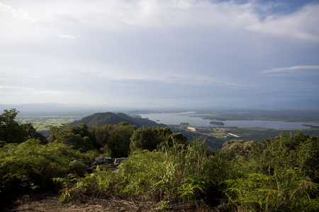 Panorama of Bukit Merah lake from Mount Semanggol highest peak in Semanggol,Perak, Malaysia