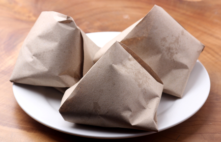 A pack of rice that cooked with coconut milk , in Malay language we calledの写真素材